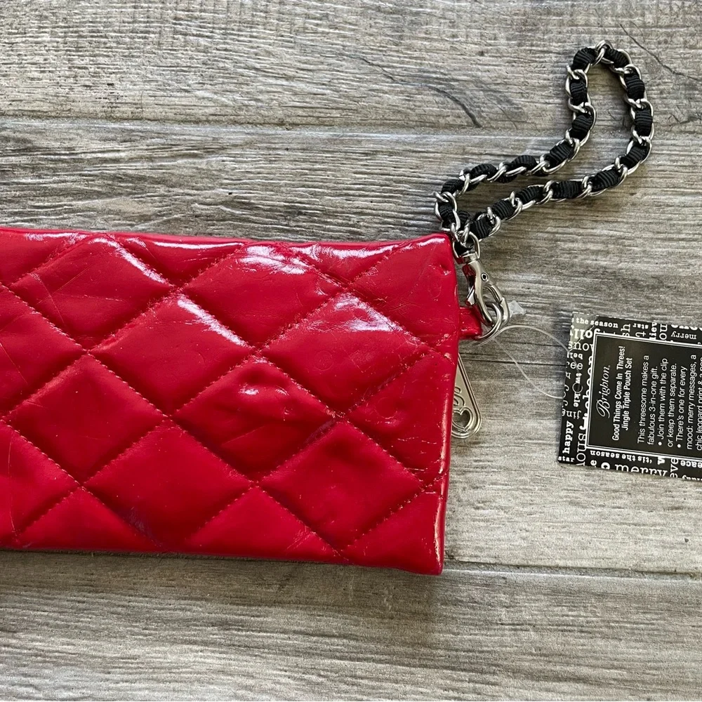 ❤️ BRIGHTON SMALL RED QUILTED COSMETIC BAG NEW